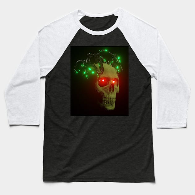 Skull cyberpunk nft cyberware Baseball T-Shirt by livania